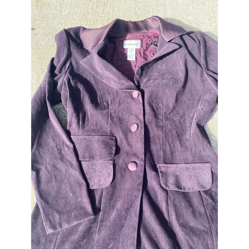 Vintage Fashion Bug women size 8 purple eggplant romantic blazer - Picture 2 of 5